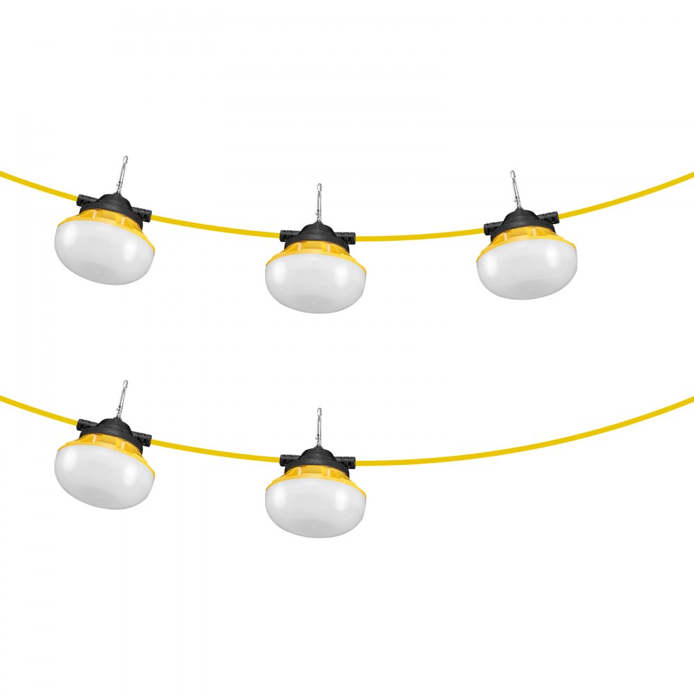 VEVOR 15.24m Construction String Work Lights 50W 5000LM Connectable Waterproof
