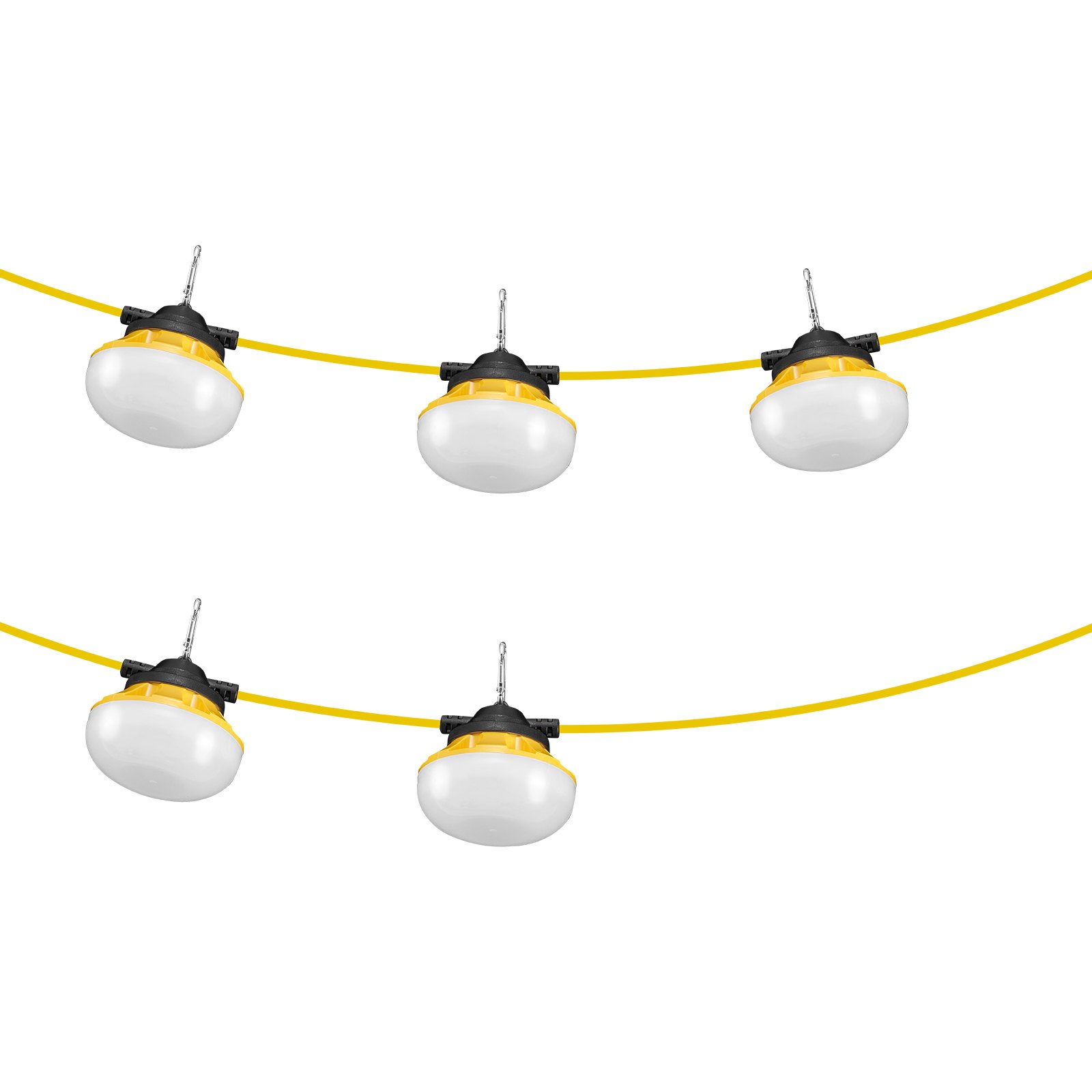VEVOR 15.24m Construction String Work Lights 50W 5000LM Connectable Waterproof