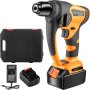 VEVOR SDS-Plus Rotary Hammer Drill, 900 rpm & 450 bpm Variable Speed Electric Hammer, 2 Functions Include Drilling & Hammer Drilling, Cordless Drill w/ LED Light Ideal for Concrete, Steel, and Wood