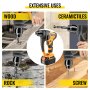 VEVOR SDS-Plus Rotary Hammer Drill, 900 rpm & 450 bpm Variable Speed Electric Hammer, 2 Functions Include Drilling & Hammer Drilling, Cordless Drill w/ LED Light Ideal for Concrete, Steel, and Wood