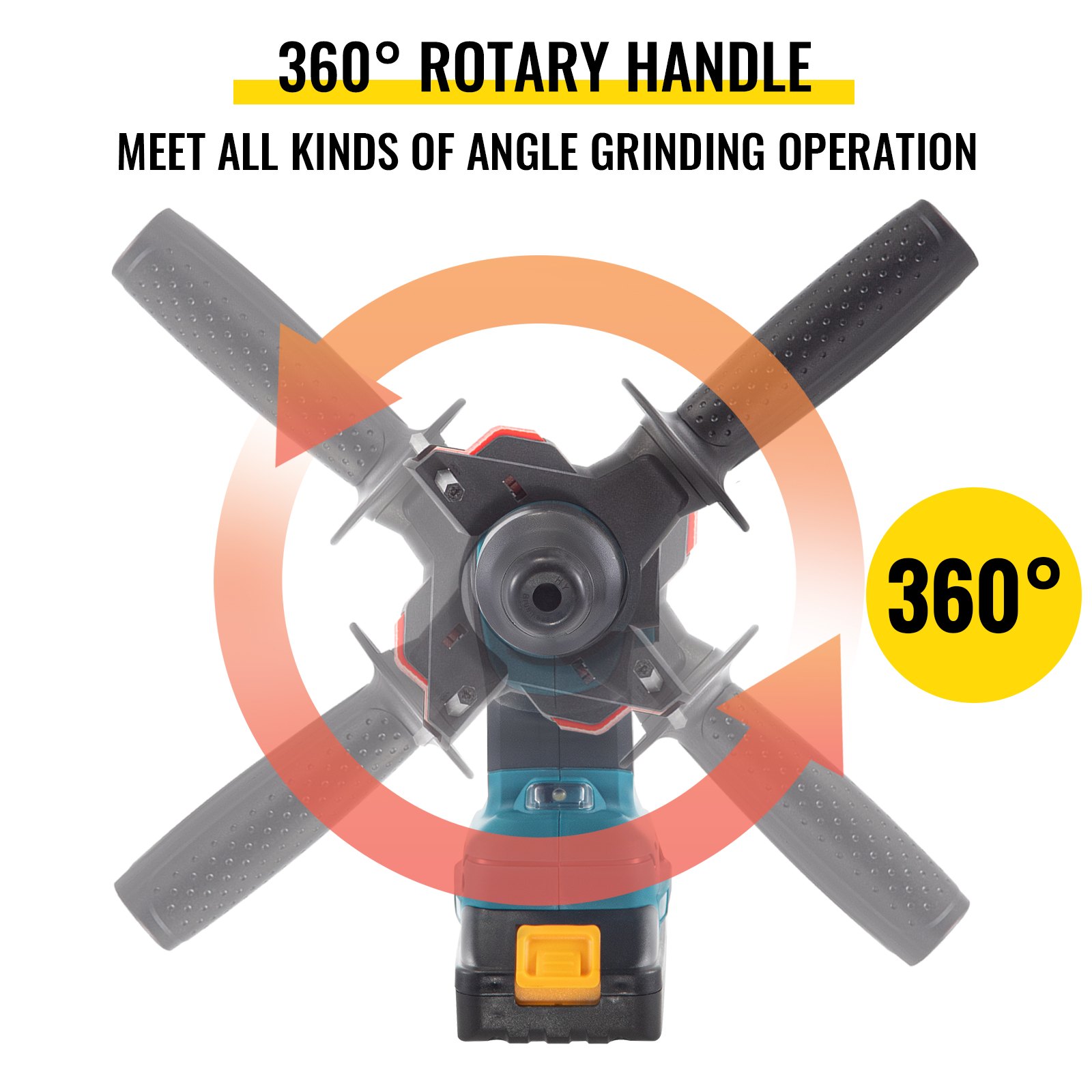 VEVOR SDS-Plus Heavy Duty Rotary Hammer Drill, 900 rpm & 4500 bpm Variable Speed Electric Hammer, 4 Functions Cordless Drill w/ LED Light & Ruler, 360° Rotary Handle 18V Batteriesx2 Demolition Hammer