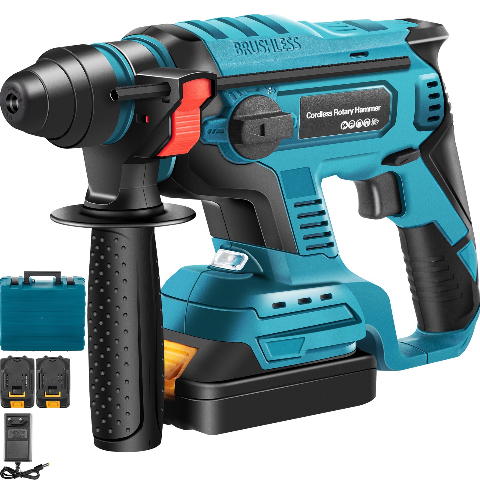 Vevor Electric Rotary Hammer Sds Cordless Drill 4 Functions Variable Speed 18v