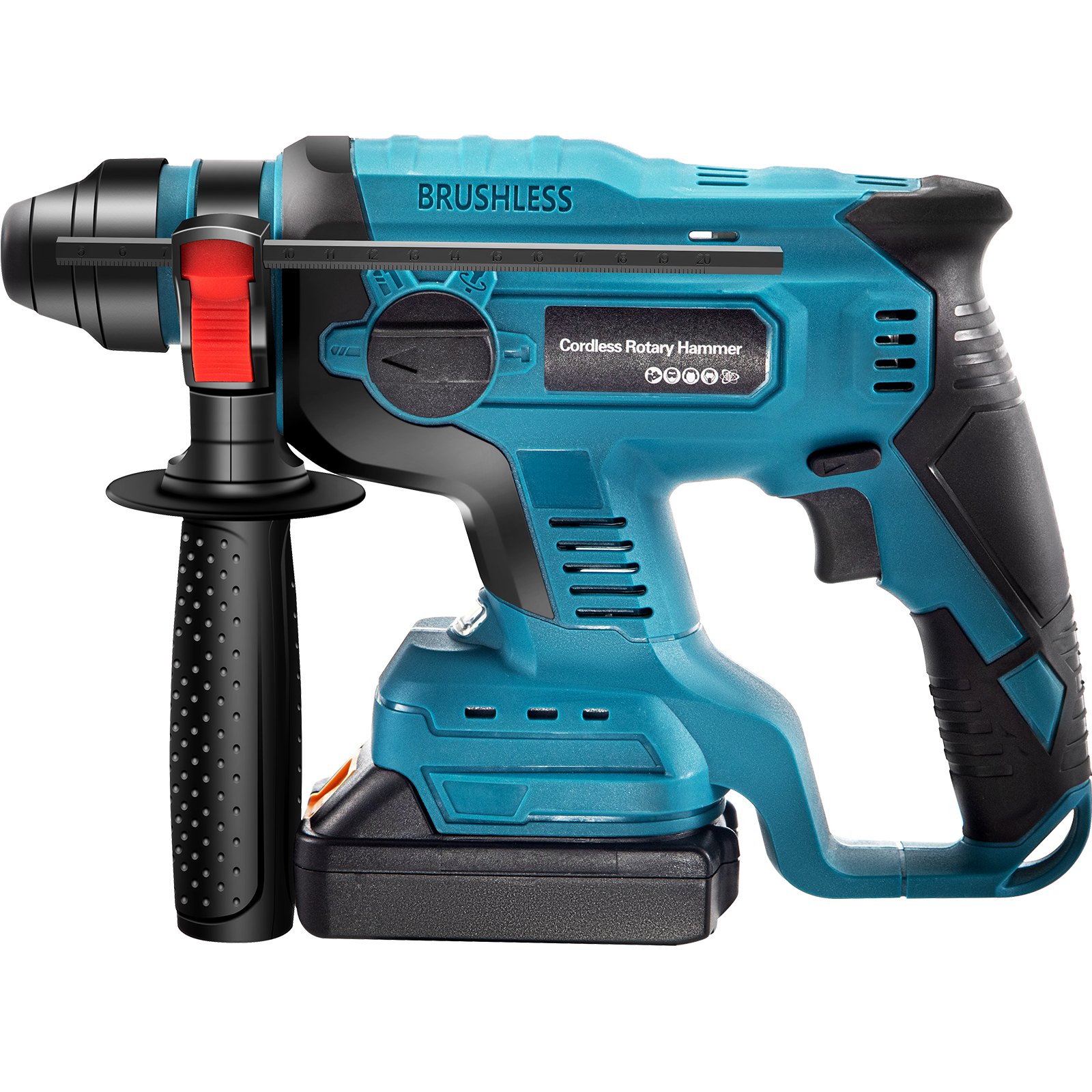 Vevor Electric Rotary Hammer Sds Cordless Drill 4 Functions Variable Speed 18v