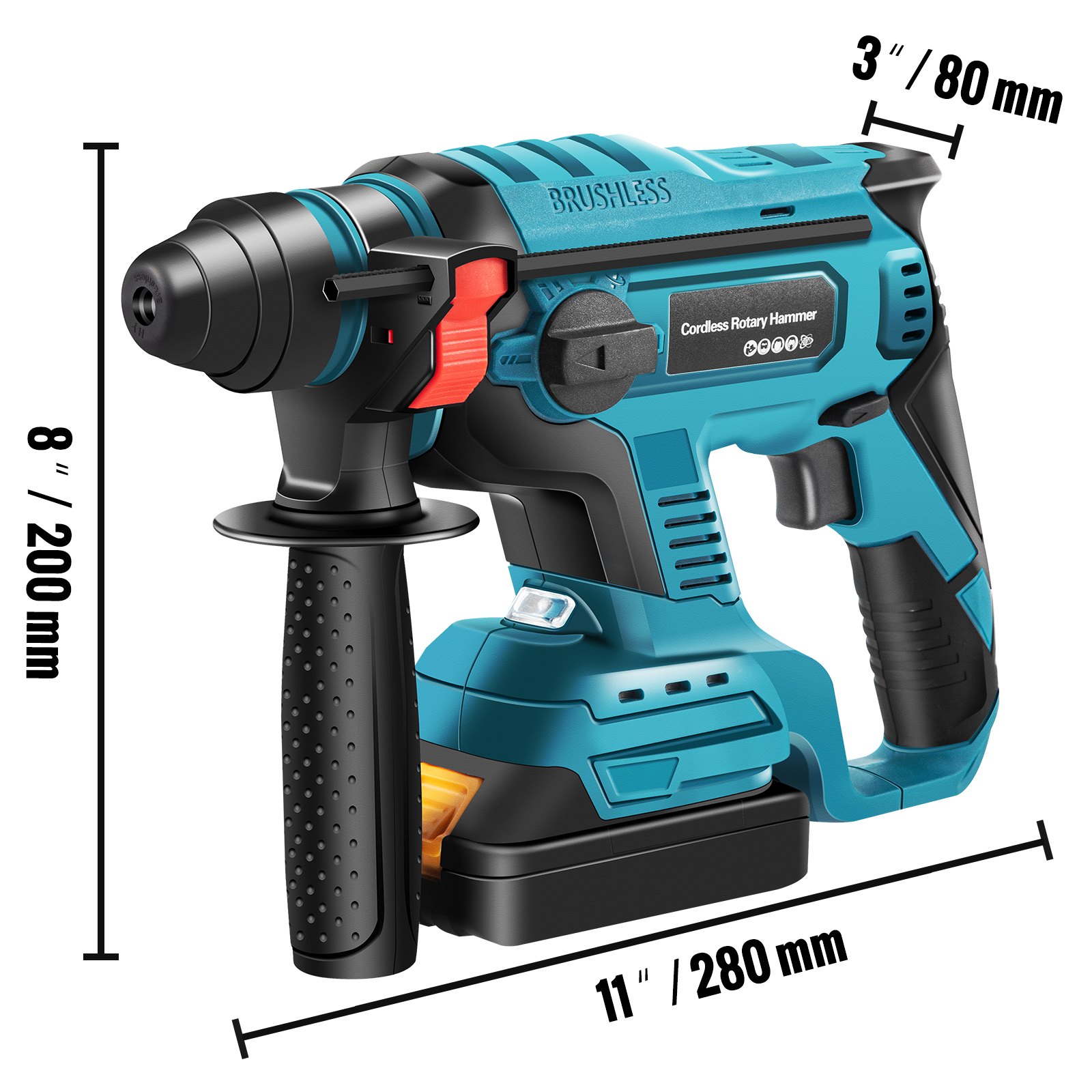 Vevor Electric Rotary Hammer Sds Cordless Drill 4 Functions Variable Speed 18v