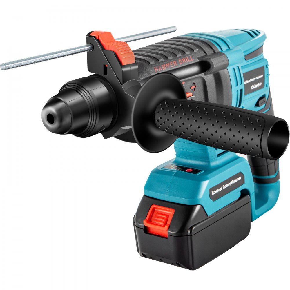 VEVOR SDS-Plus Rotary Hammer Drill, 1400 rpm & 450 bpm Variable Speed Electric Hammer, 4 Functions Cordless Drill w/ Ruler, 360° Rotary Handle Demolition Hammer Ideal for Concrete, Steel, and Wood