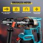 VEVOR SDS-Plus Heavy Duty Rotary Hammer Drill, 1400rpm & 4500bpm Variable Speed Electric Hammer, 4 Functions Cordless Drill w/ Ruler, 360° Rotary Handle 18V Batteriesx2 Demolition Hammer for Concrete