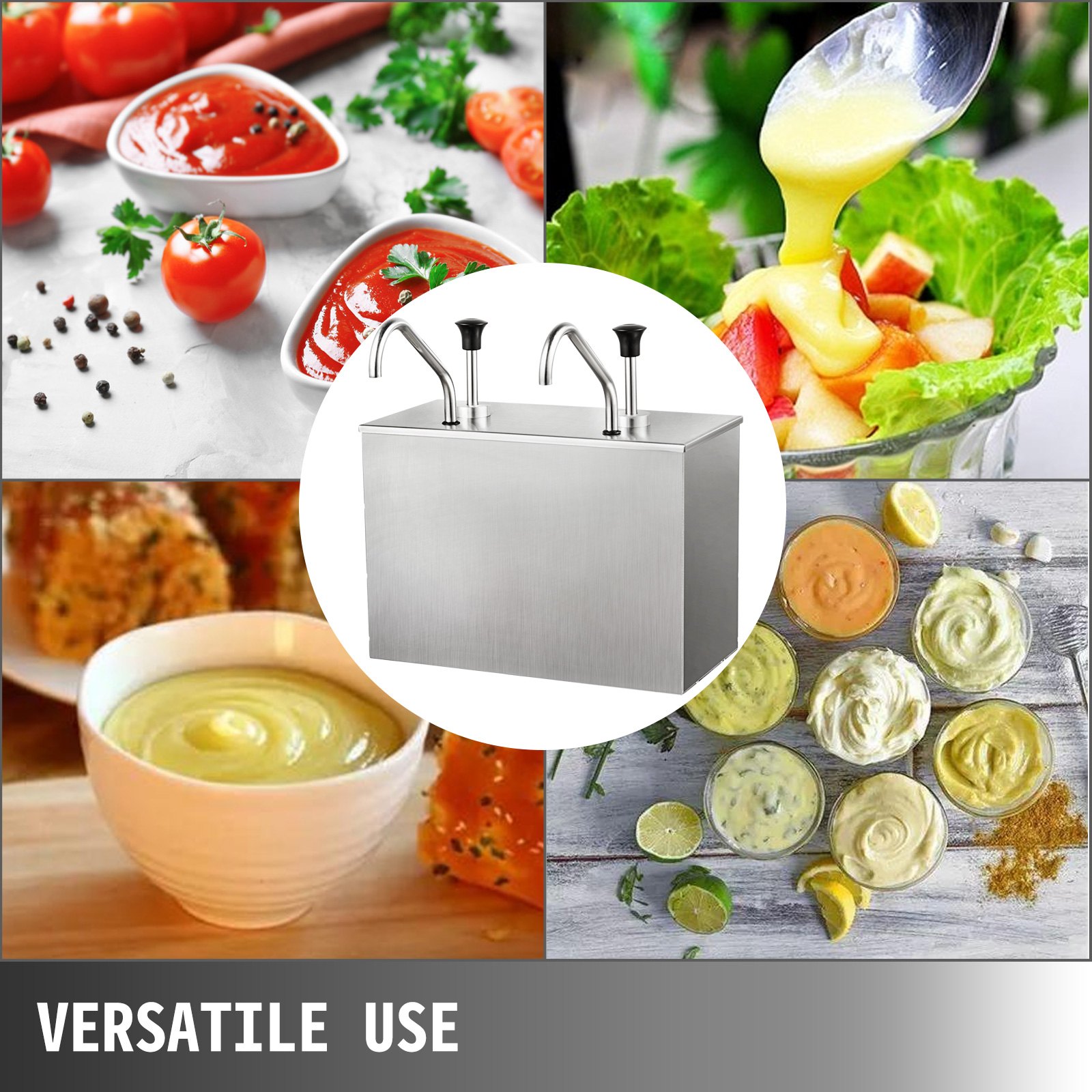 Restaurant 2.5lx2 Stainless Steel Sauce Dispenser Pump Sauce Dispensing Machine