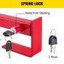 VEVOR Cargo Container Lock 9.84"-17.32" Locking Distance Semi Truck Door Locks with 2 Keys Shipping Container Accessories Red Powder-coated with Spring Lock for Fixed Container and Semi Trailer Box