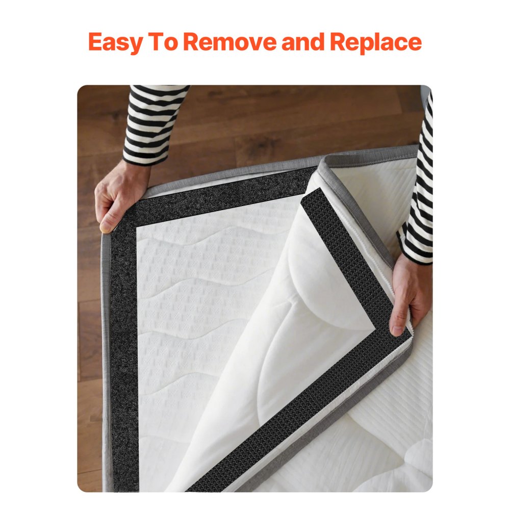 VEVOR 15 ft x 2 in Hook Loop Tape and 16.4 ft x 0.94 in Double-Side Strips,  Nylon Self Adhesive Heavy Duty Strips Roll,  Sticky Back Fastener Rolls for Home Office School and Crafting, Black + Red