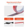 15ft x 2in Hook Loop Tape & 16.4ft x 0.94in Double-Side Strips Black + Red