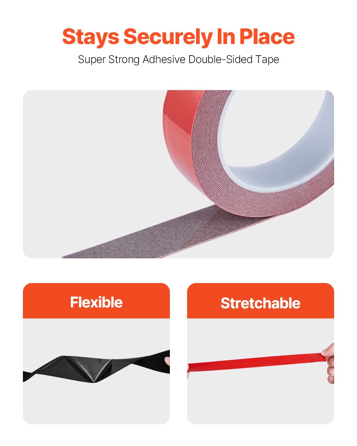 VEVOR 15 ft x 2 in Hook Loop Tape and 16.4 ft x 0.94 in Double-Side Strips,  Nylon Self Adhesive Heavy Duty Strips Roll,  Sticky Back Fastener Rolls for Home Office School and Crafting, Black + Red