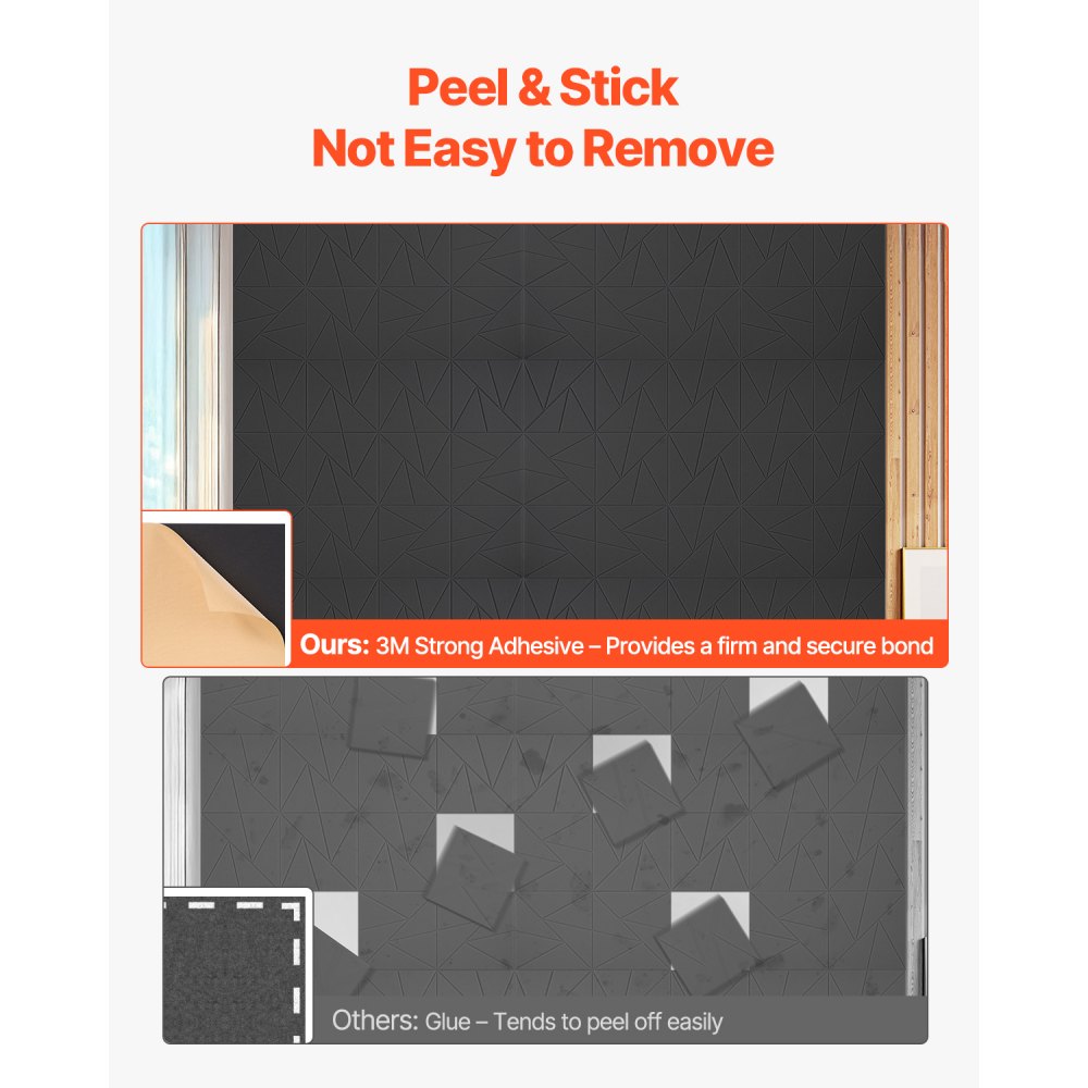 VEVOR 18 Pack Acoustic Panels, 30 x 30 x 5 cm Self-Adhesive Sound Proof Foam Panels, Polyester Fiber Sound Absorbing Wall Boards High Density, for Home, Studio, Office, Theater, Black