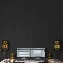 VEVOR 5 Pack Acoustic Panels with Self Adhesive, 47.2 x 23.6 x 0.4 inch Sound Proof Foam Panels, Polyester Fiber Soundproof Wall Panels High Density, for Home, Studio, Office, Theater, Black