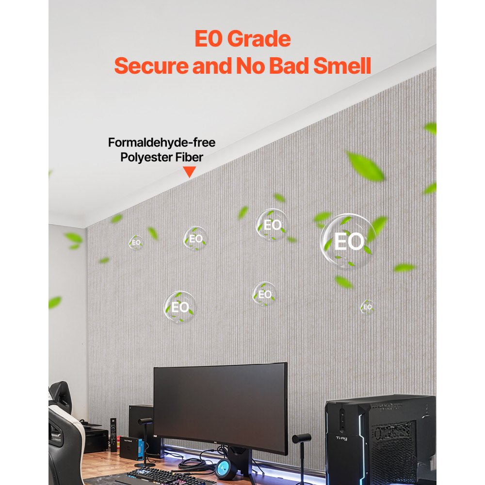 VEVOR 5PCS Acoustic Panels with Self Adhesive, 47.2 x 23.6 inch Sound Proof Foam Panels, Polyester Fiber Soundproof Wall Panels High Density, for Home, Studio, Office, Theater, Camel