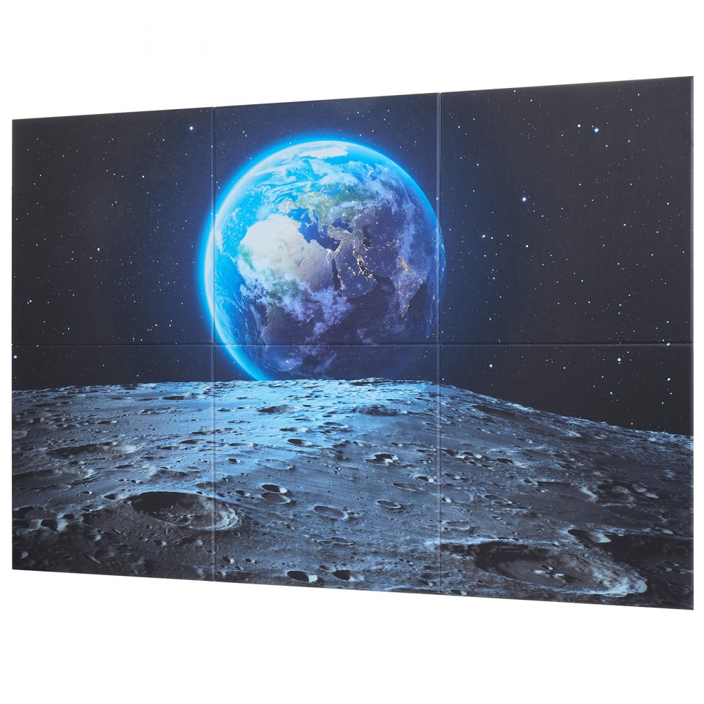 VEVOR 6 Pack Art Acoustic Panels, 70.87 x 47.24 x 0.4 inch Soundproof Wall Tiles, Self Adhesive Decorative Sound Dampening Absorbing Boards for Home, Office, Studio, Gaming Room,Theater, Earth