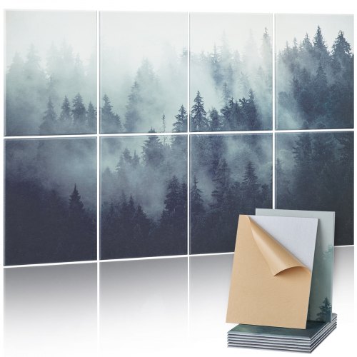 VEVOR 8 Pack Art Acoustic Panels 15.8 x 11.8 inch Self Adhesive for Home Forest
