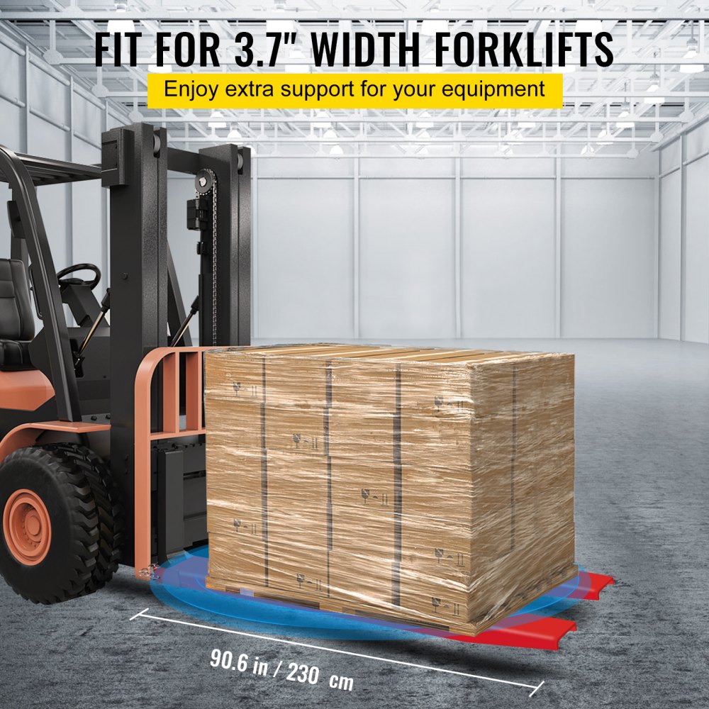 VEVOR Extensiones de horquilla elevadora para carretilla elevadora, 96 pulgadas de largo x 4 pulgadas de ancho, extensiones de horquilla elevadora, extensiones de horquilla elevadora de acero resistente, 1 par para carretilla elevadora, carretilla elevadora, cargador, abrazadera en horquillas de paleta