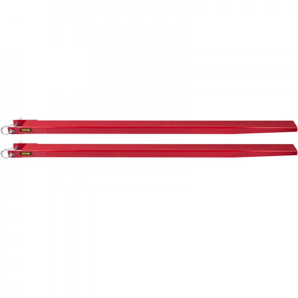 VEVOR Extensiones de horquilla elevadora para carretilla elevadora, 96 pulgadas de largo x 4 pulgadas de ancho, extensiones de horquilla elevadora, extensiones de horquilla elevadora de acero resistente, 1 par para carretilla elevadora, carretilla elevadora, cargador, abrazadera en horquillas de paleta
