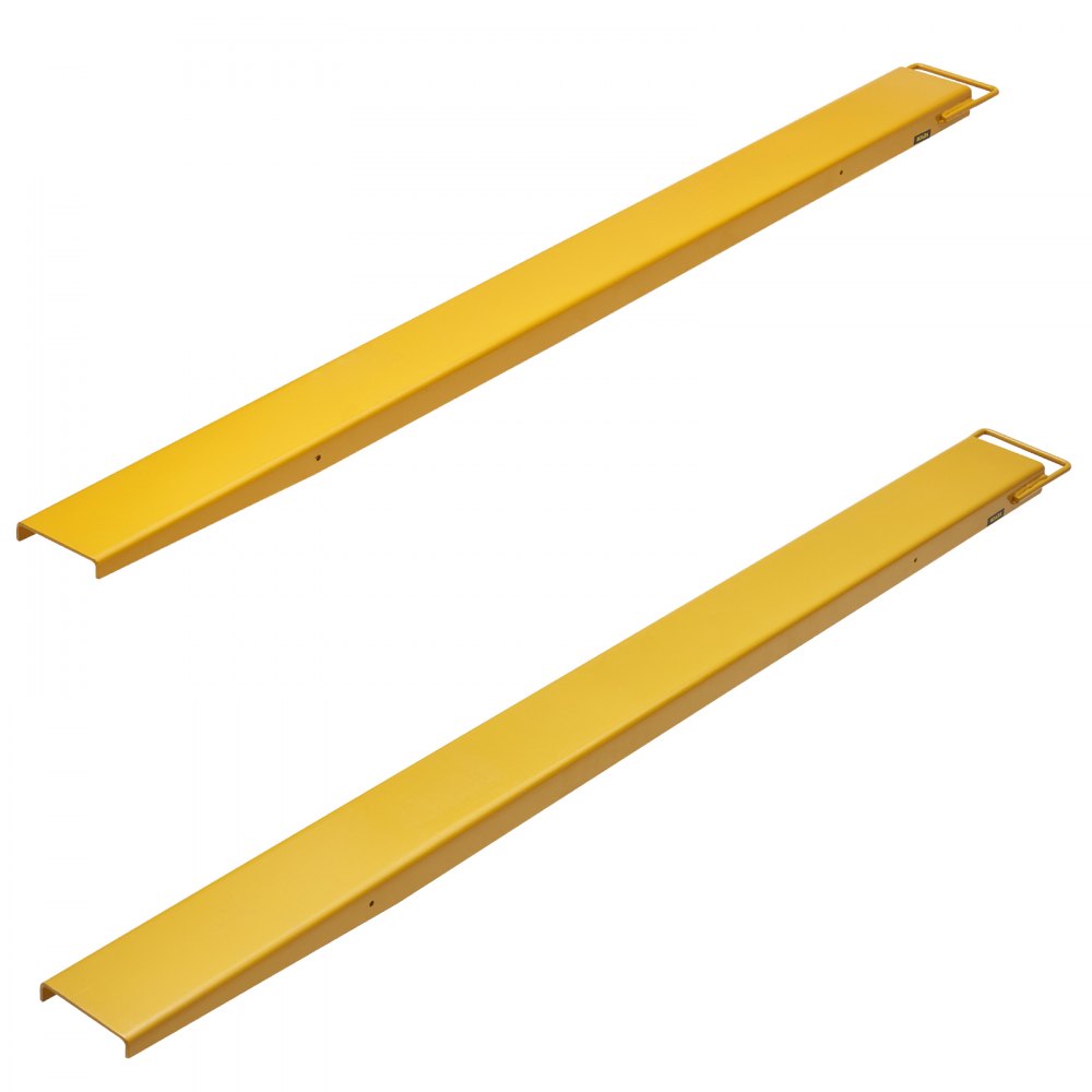 VEVOR Pallet Fork Extensions, 2130 mm Length 140 mm Width, Heavy Duty Steel Fork Extensions for Forklifts, 1 Pair Forklift Extensions, Industrial Forklift Fork Attachments for Forklift Truck, Yellow