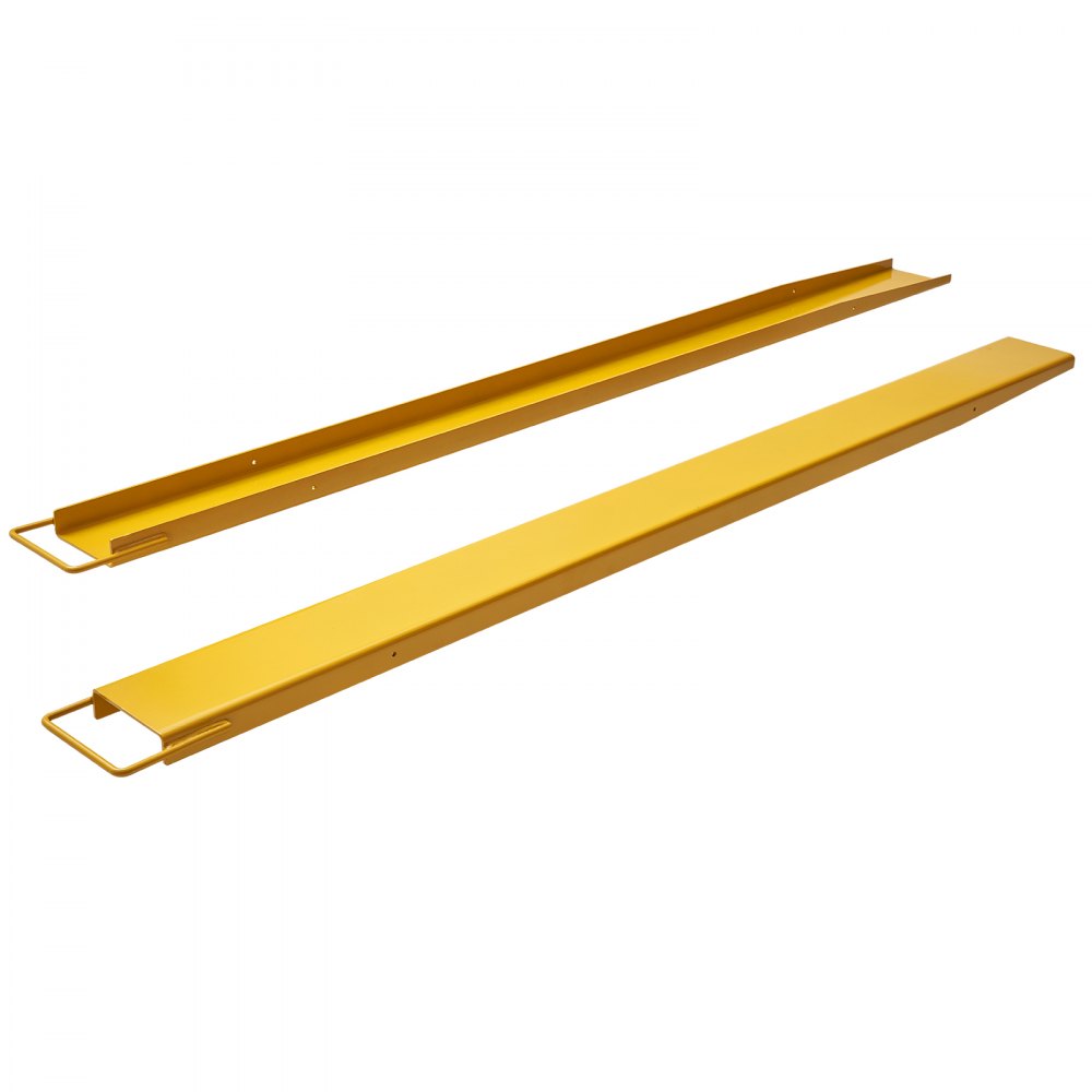 VEVOR Pallet Fork Extensions, 96" Length 5.5" Width, Heavy Duty Carbon Steel Fork Extensions for Forklifts, 1 Pair Forklift Extensions, Industrial Forklift Fork Attachments for Forklift Truck, Yellow