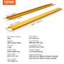 VEVOR Pallet Fork Extensions, 96" Length 6.5" Width, Heavy Duty Carbon Steel Fork Extensions for Forklifts, 1 Pair Forklift Extensions, Industrial Forklift Fork Attachments for Forklift Truck, Yellow