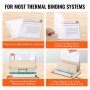 VEVOR Thermal Binding Covers, 10 Pack Thermal Presentation Covers 5/16 inch Spine Holds 2-240 Sheets, PVC Transparent Front Cover and White Back Cover, Letter Size