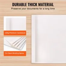 VEVOR Thermal Binding Covers, 10 Pack Thermal Presentation Covers 5/16 inch Spine Holds 2-240 Sheets, PVC Transparent Front Cover and White Back Cover, Letter Size