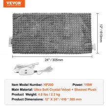 VEVOR Massaging Weighted Heating Pad Heat Vibrations 12 x 24 in 4.8 lbs for Back