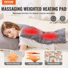 VEVOR Massaging Weighted Heating Pad Heat Vibrations 12 x 24 in 4.4 lbs for Back