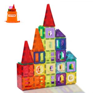 VEVOR Magnetic Tiles, 32 PCS Magnetic Building Blocks for Kids