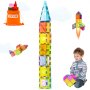 VEVOR Magnetic Tiles Magnetic Building Toy 32 PCS Magnet Blocks for Kids 3D Set