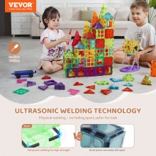 VEVOR Magnetic Tiles Magnetic Building Toy 180 PCS Magnet Blocks for Kids 3D Set