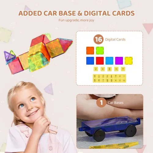 Construcciones Magnéticas Para Niños – 55 Piezas De Bloques Magnéticos, Juguete Educativo Montessori Para 3 4 5 6 Años, Regalo Para Niño Y Niña