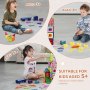 VEVOR Magnetic Tiles Magnetic Building Toy 121 PCS Magnet Blocks for Kids 3D Set