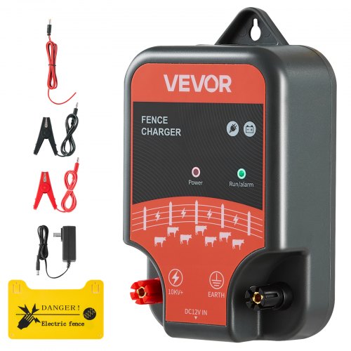 Electric Fence Charger 10kV 2J AC DC Electric Fence Energizer 1.86 Miles Range