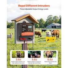 VEVOR 2J/3J/5J Multi-Powered Electric Fence Charger Energizer 6.2 Miles Range