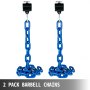 VEVOR Weight Lifting Chains, 1 Pair 26LBS/12kg Weight Lifting Chains,Bench Press Chains with Collars, 5.2ft Olympic Barbell Chains Weight Chains for Power Lifting, Blue