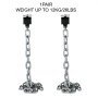 VEVOR Weight Lifting Chains, 1 Pair 26LBS/12KG Weight Lifting Chains,Bench Press Chains with Collars, 5.2FT Olympic Barbell Chains Weight Chains for Power Lifting, Silver