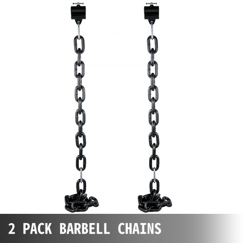 VEVOR Weight Lifting Chains, 1 Pair 35LBS/16kg Weight lifting Chains,Bench Press Chains with Collars, 5.2ft Olympic Barbell Chains Weight Chains for Power Lifting, Black