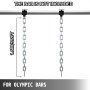 Weight Lifting Chain Pairs 16kg Olympic Bar Barbell Chain Power Home w/Collars