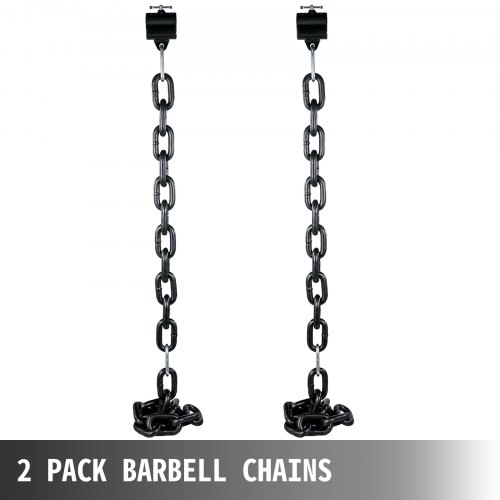 VEVOR 1 Pair Weight Lifting Chains 20KG, Weightlifting Chains With Collars, Olympic Barbell Chains Black, Weight Chains For Bench, Bench Press Chains Weighted Chains For Workout Power Lifting(Black)