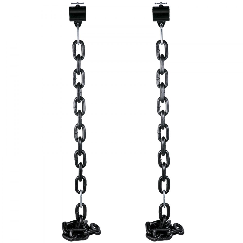 VEVOR Weight Lifting Chains, 1 Pair 44LBS/20KG Weight Lifting Chains,Bench Press Chains with Collars, 5.2FT Olympic Barbell Chains Weight Chains for Power Lifting, Black