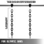 VEVOR Weight Lifting Chains, 1 Pair 44LBS/20kg Weightlifting Chains Bench Press Chains With Collars, 5.2ft Olympic Barbell Chains Weight Chains for Power Lifting, Black