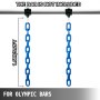 VEVOR 1 pereche de lanțuri de ridicare de greutăți 44 lbs, lanțuri de haltere cu gulere, lanțuri de haltere olimpice Lanțuri de greutăți de argint pentru bancă, lanțuri de presă de bancă lanțuri ponderate pentru antrenament powerlifting (albastru)