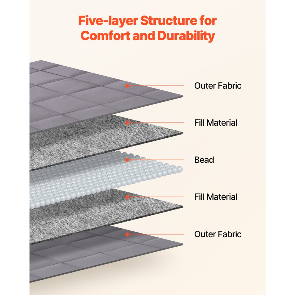 VEVOR Weighted Blanket, 11 kg, 2032 x 2210 mm King Size, Soft 100% Cotton Heavy Blanket with Glass Beads, Breathable Material, Suitable for 113-140 kg Adults, Anxiety Stress Relief, Improve Sleep, Grey