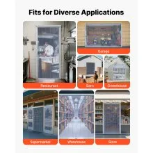 VEVOR Clear PVC Strip Curtain, 101 ft Length x 12 in Width, Ribbed Plastic Door Strip Bulk Roll, Walk in Freezer Cooler Curtain Strips for Doorways of Supermarket, Garage, Warehouse, Pet Animal House