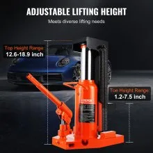 VEVOR Hydraulic Toe Jack, 10 Ton On Toe Toe Jack Lift, 20 Ton On Top Lift Capacity Machine Jack, 1.2-7.5 in Toe Height, 12.6-18.9 in Top Height, Air Hydraulic Claw Jack for Machinery, Industry