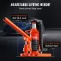 VEVOR Hydraulic Toe Jack, 2.5 Ton/2268 kg On Toe Toe Jack Lift, 5 Ton/4536 kg On Top Lift Capacity Machine Jack, 0.8-5.3 in/2-13.5 cm Toe Height, 8.9-13.4 in/22.6-34 cm Top Height, Air Hydraulic Claw Jack for Machinery, Industry