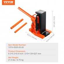 VEVOR Hydraulic Machine Toe Jack Lift Lifting Capacity 2.5 Ton Toe 5 Ton Top