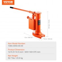 VEVOR Hydraulic Toe Jack, 5 Ton On Toe Toe Jack Lift, 10 Ton On Top Lift Capacity Machine Jack, 2.54-23.11 in Toe Height, 37.08-56.9 in Top Height, 360° Rotatable Claw Jack for Machinery, Industry